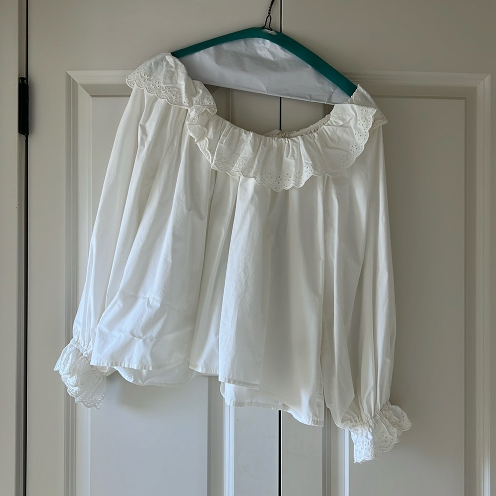 White eyelet blouse by doen